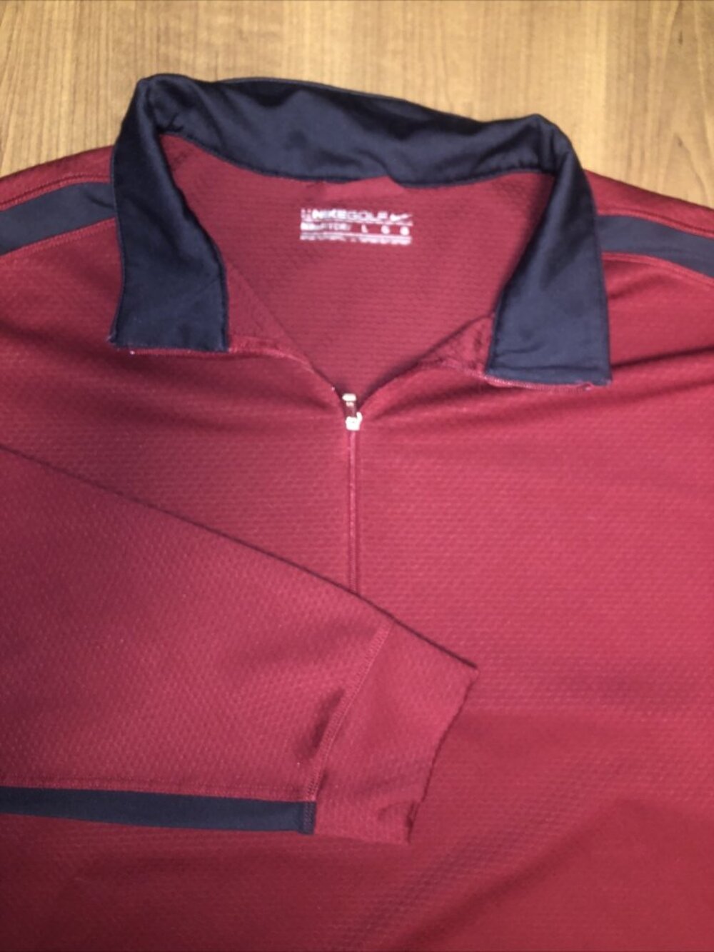 Nike Golf Quarter Zip Jacket Red Large Men’s Golfing Sports Nike Fitdry Logo